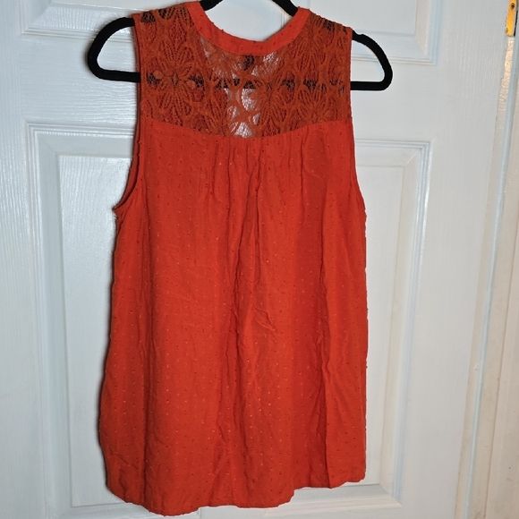 Torrid Sleeveless Blouse with Lace in Orange - Picture 4 of 5